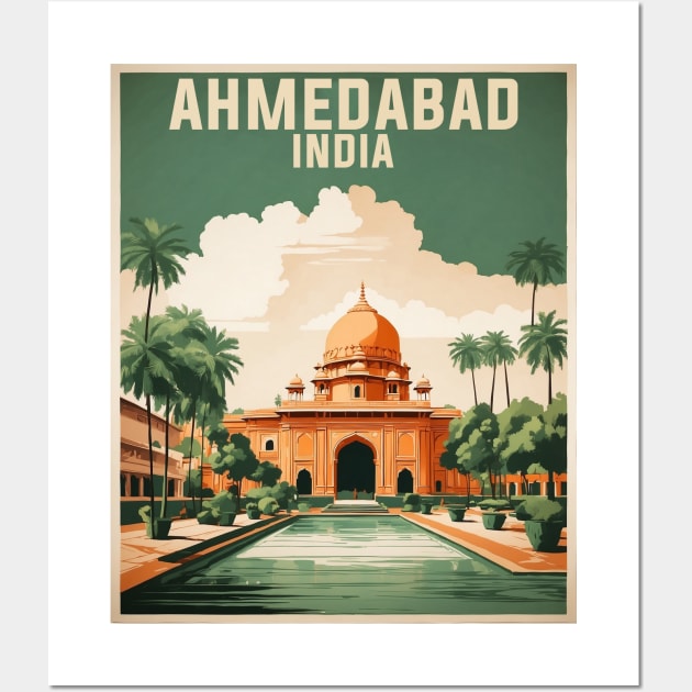 Ahmedabad India Vintage Tourism Travel Wall Art by TravelersGems